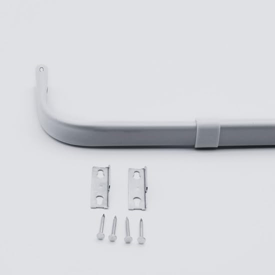 Yafa Home Fashion Heavy Duty Single Standard Adjustable Curtain Rod Hardware Included, Projection distance from the wall 2.5 inches(White, 26"-48")