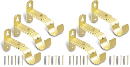 Adjustable Curtain Rod Brackets for 1" Rods, 3 Pack, Black
