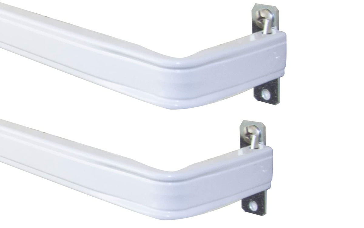 Blu-Pier Tech Heavy Duty Single Rod Adjustable 28 to 48-Inch,White 2Pack