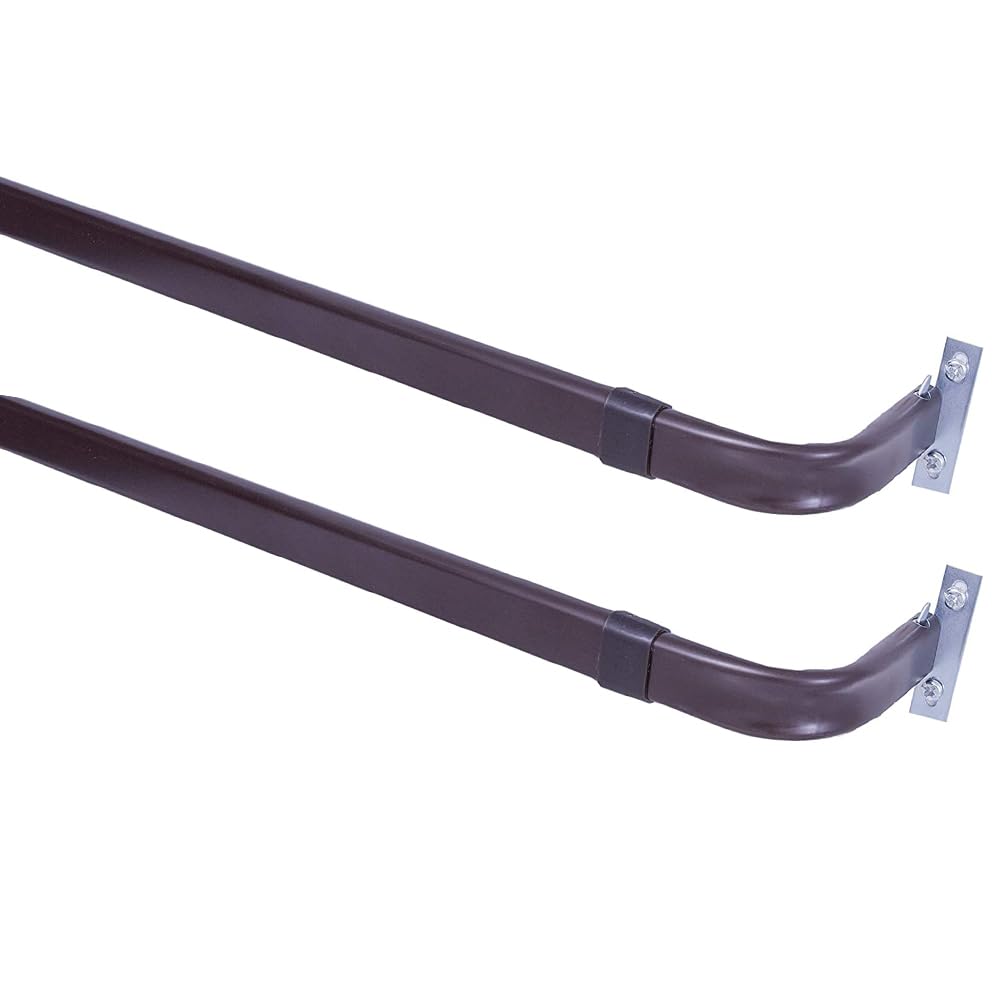 Blu-Pier Tech Heavy Duty Single Rod Adjustable 28 to 48-Inch,White 2Pack