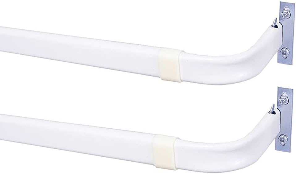 Blu-Pier Tech Heavy Duty Single Rod Adjustable 28 to 48-Inch,White 2Pack