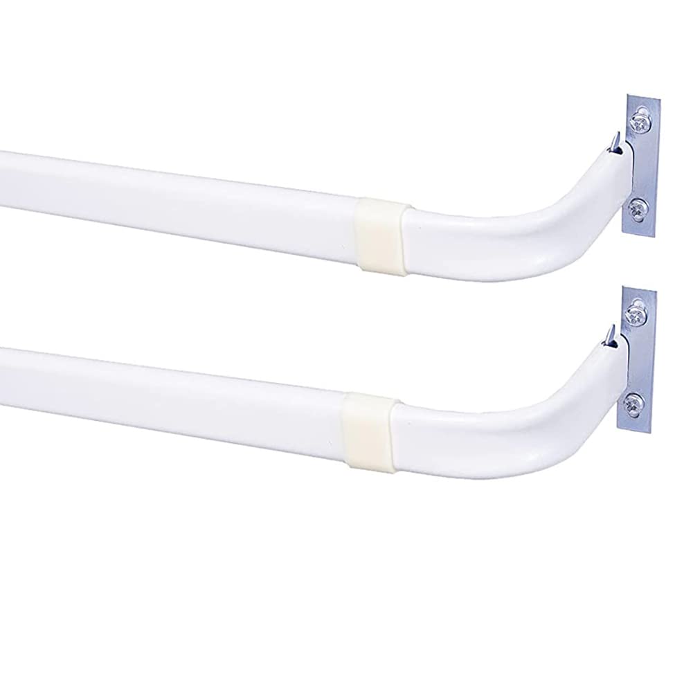 Blu-Pier Tech Heavy Duty Single Rod Adjustable 28 to 48-Inch,White 2Pack