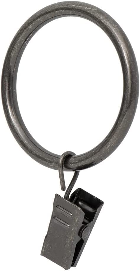 Ivilon Drapery Curtain Clip Rings - Clips Ring for Curtain Panels 1.7", Set of 14 - Oil Rubbed Bronze (ORB)