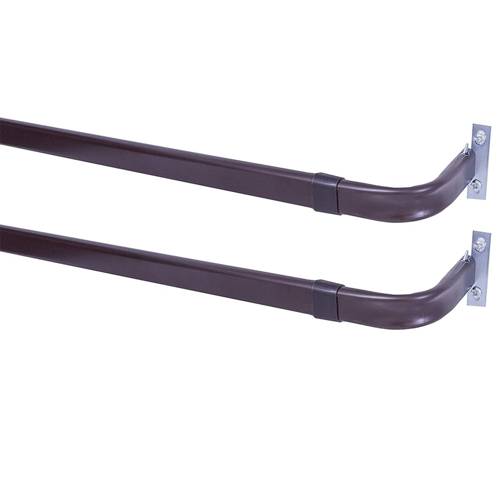 Blu-Pier Tech Heavy Duty Single Rod Adjustable 28 to 48-Inch,White 2Pack