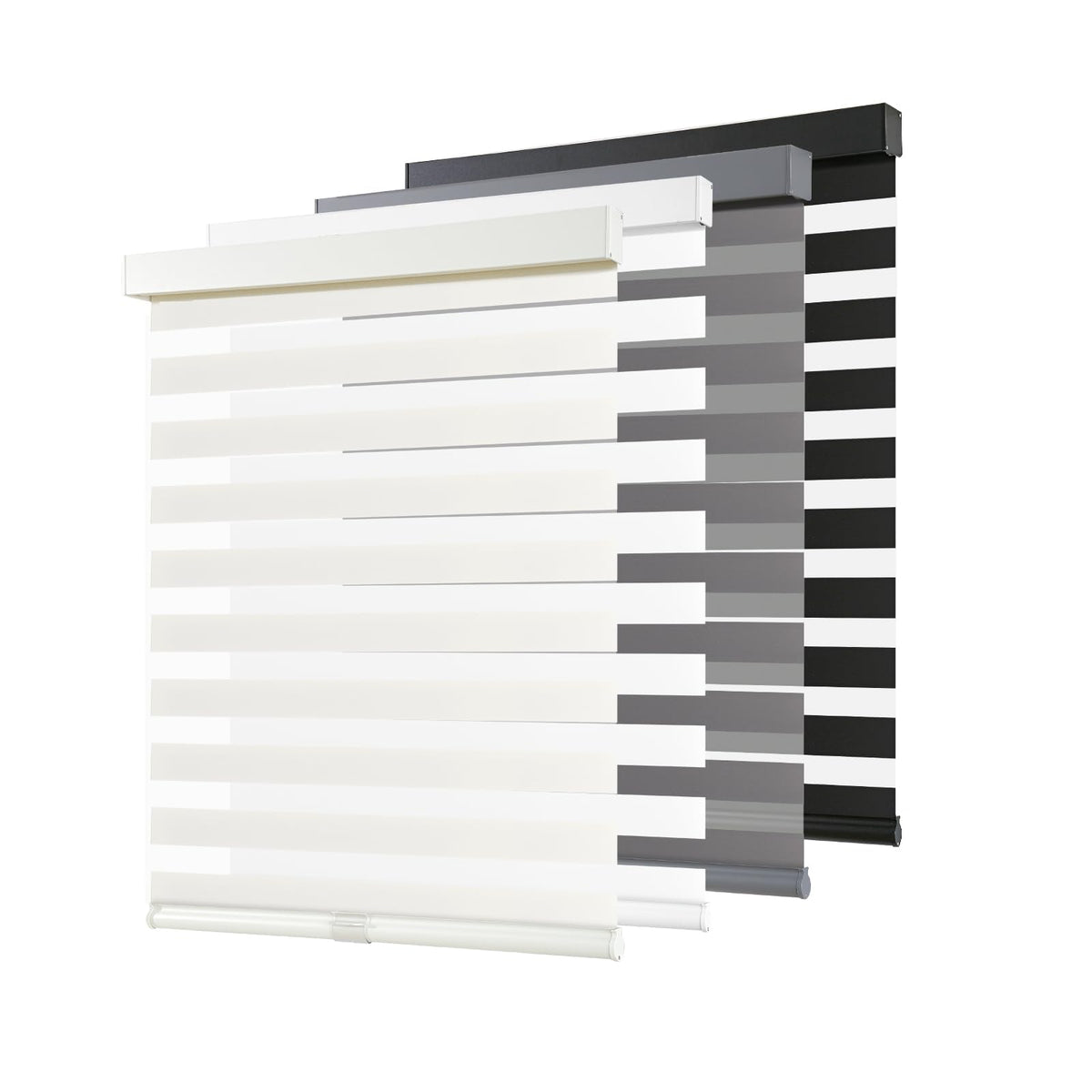 AOSKY Cordless Zebra Blinds for Indoor Windows, 34" W x 72" H, White