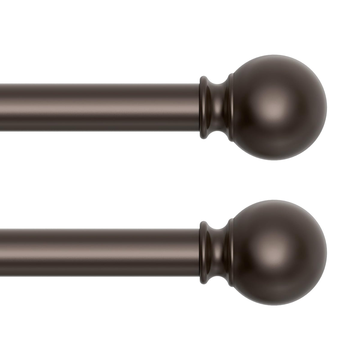 Curtain Rod for Windows 18-45 Inch, Black 5/8 Inch Small Window Treatment Rods, Short Adjustable Splicing Drapery pole, Matte Black