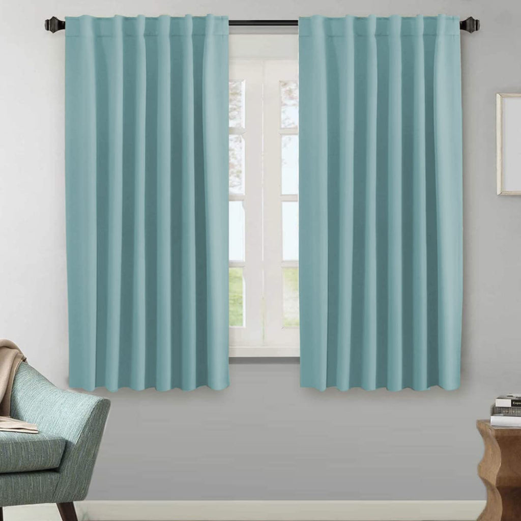 H.VERSAILTEX Blackout Curtains Thermal Insulated Window Treatment Panels Room Darkening Blackout Drapes for Living Room Back Tab/Rod Pocket Bedroom Draperies, 52 x 84 Inch, Light Sage, 2 Panels