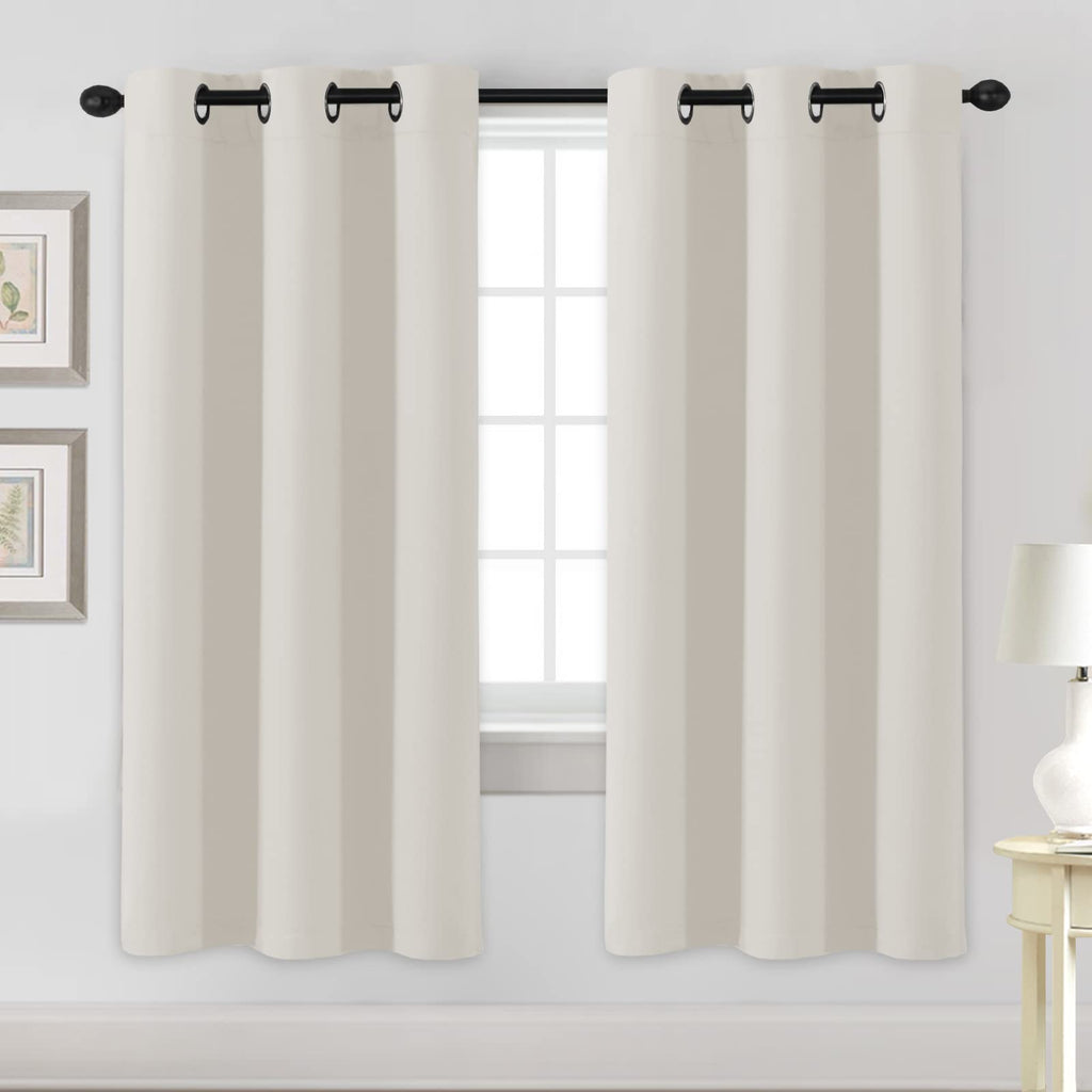 H.VERSAILTEX Blackout Curtains for Bedroom Thermal Insulated Room Darkening Living Room Curtains 63 Inch Long Grommet Privacy Protection Window Curtain Panels/Drapes for Nursery,2 Panels,Ivory/Cream