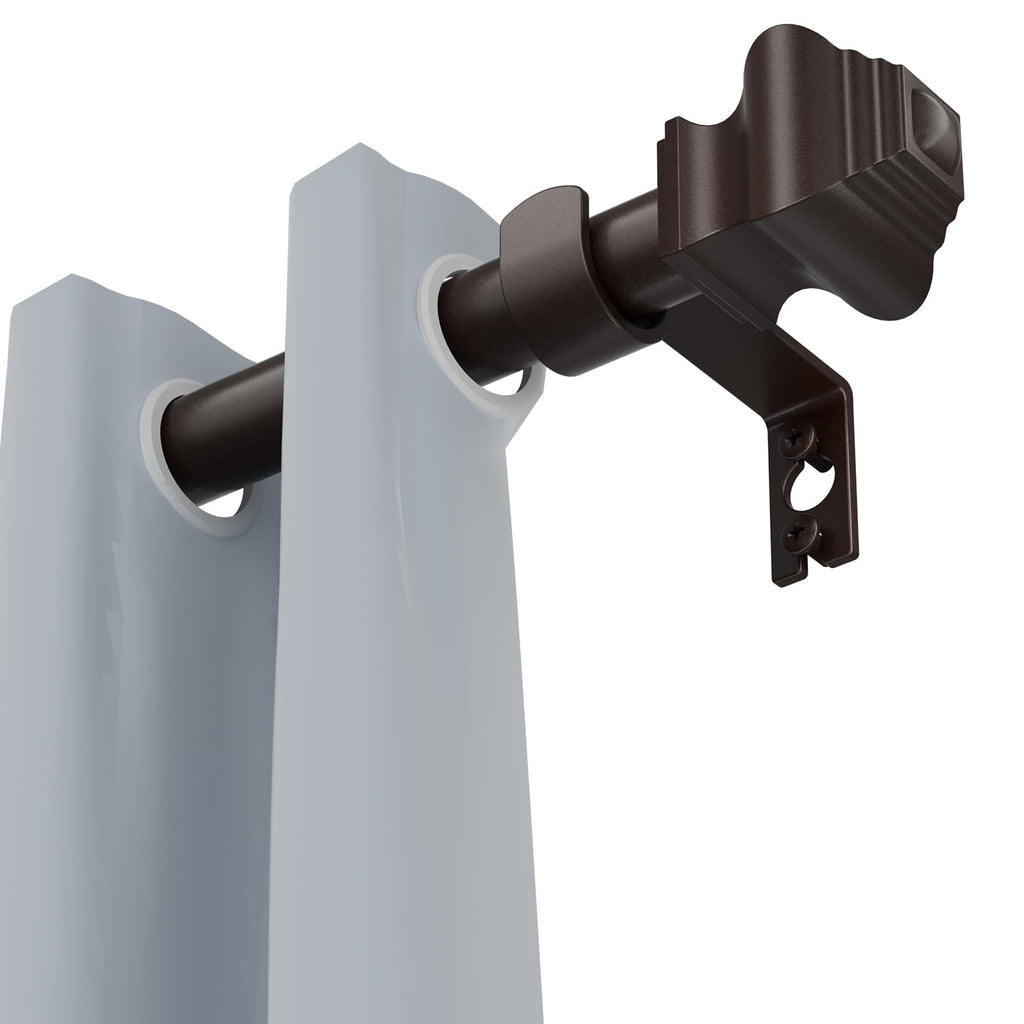 Curtain Rods for Windows 35-47 inch, 5/8 inch Matte Black Curtain Rod with Brackets Adjustable Telescoping for Bedroom Kitchen Study Living Room