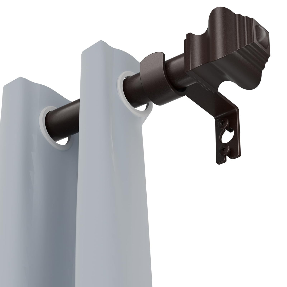 Curtain Rods for Windows 35-47 inch, 5/8 inch Matte Black Curtain Rod with Brackets Adjustable Telescoping for Bedroom Kitchen Study Living Room