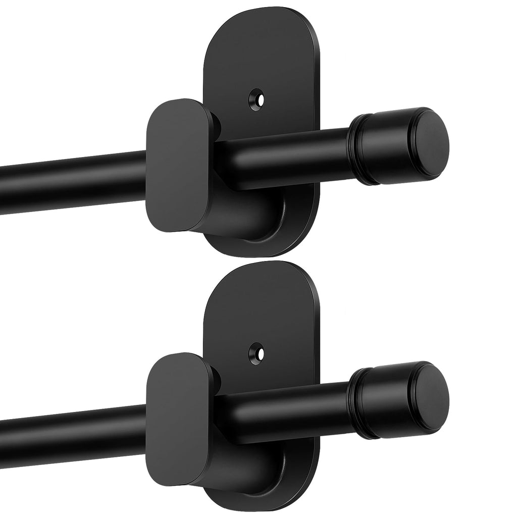 HOTOZON Curtain Rods No Drilling 32 to 86 Inch, 5/8" Diameter, Black