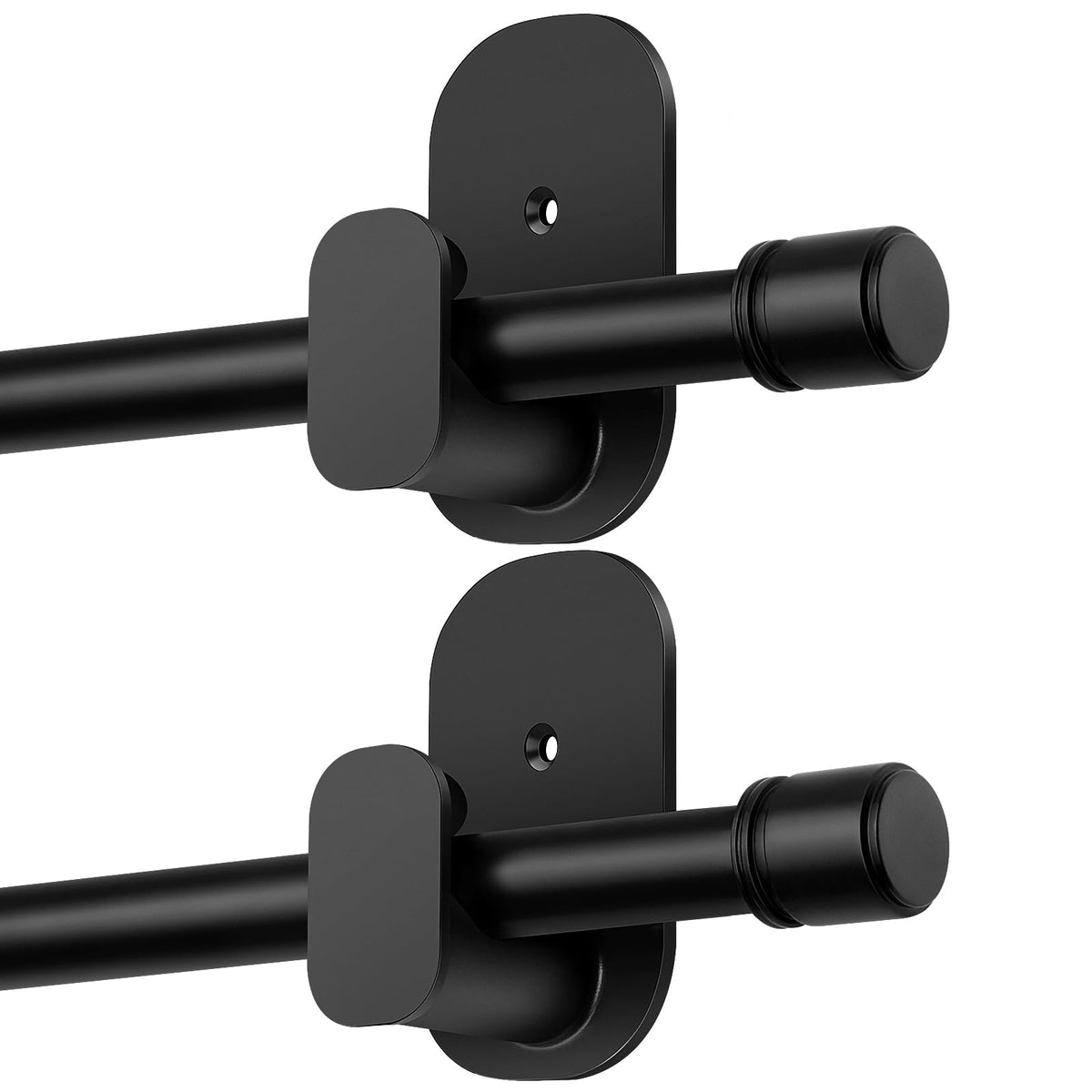 HOTOZON Curtain Rods No Drilling 32 to 86 Inch, 5/8" Diameter, Black