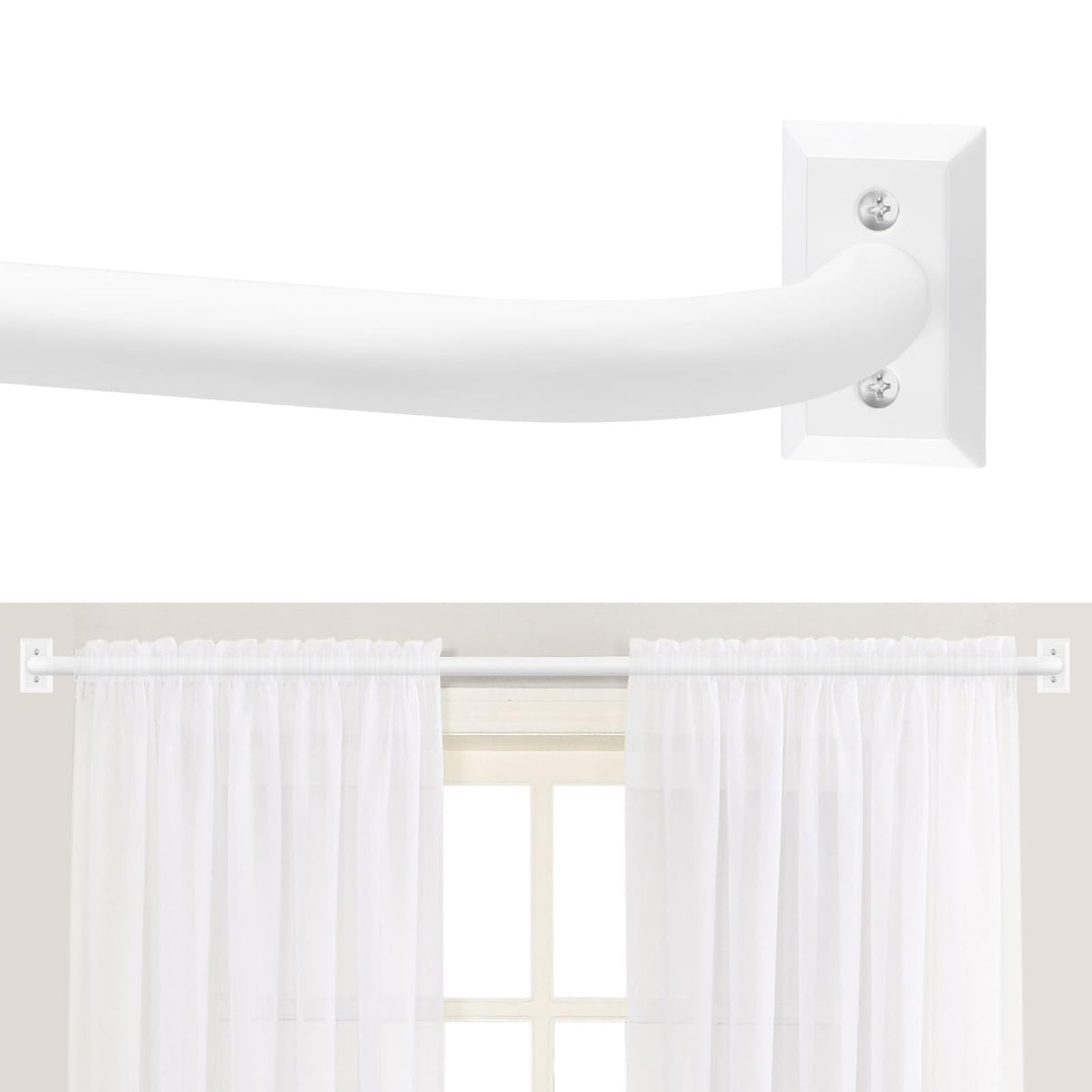 TANGWIN Wrap Around Blackout Curtain Rods,1" Heavy Duty Adjust 48-90",Gold