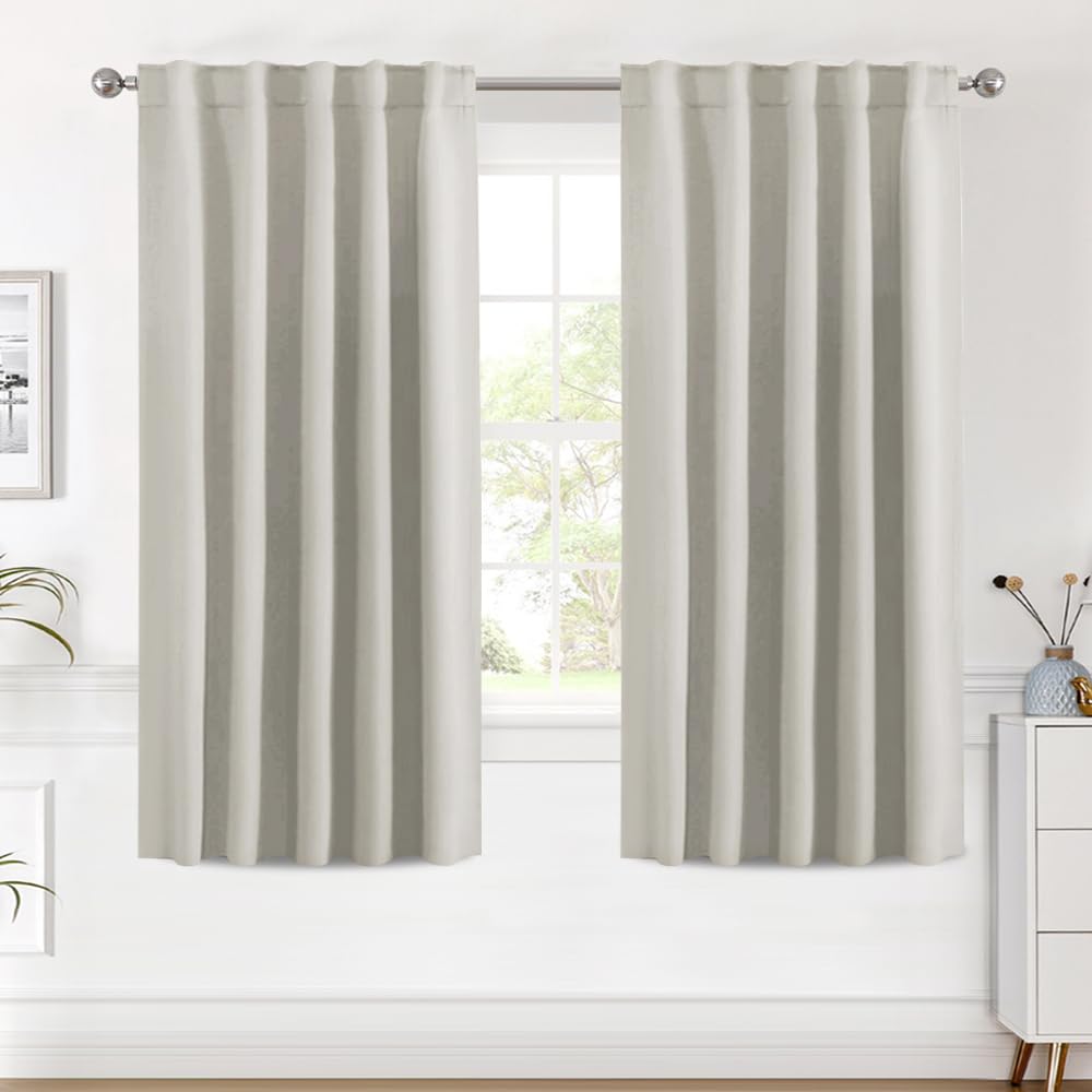H.VERSAILTEX Blackout Curtains Thermal Insulated Window Treatment Panels Room Darkening Blackout Drapes for Living Room Back Tab/Rod Pocket Bedroom Draperies, 52 x 84 Inch, Light Sage, 2 Panels