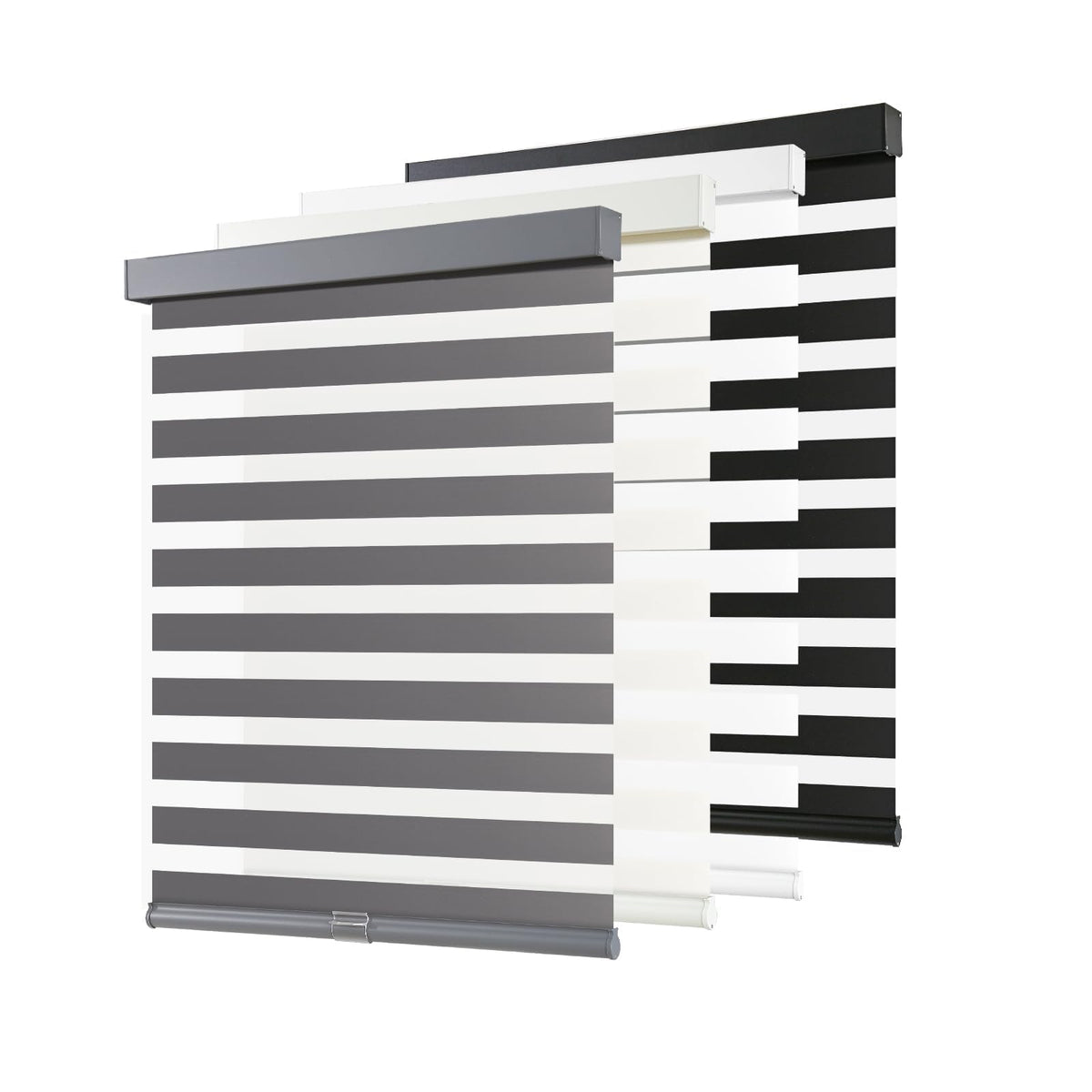 AOSKY Cordless Zebra Blinds for Indoor Windows, 34" W x 72" H, White