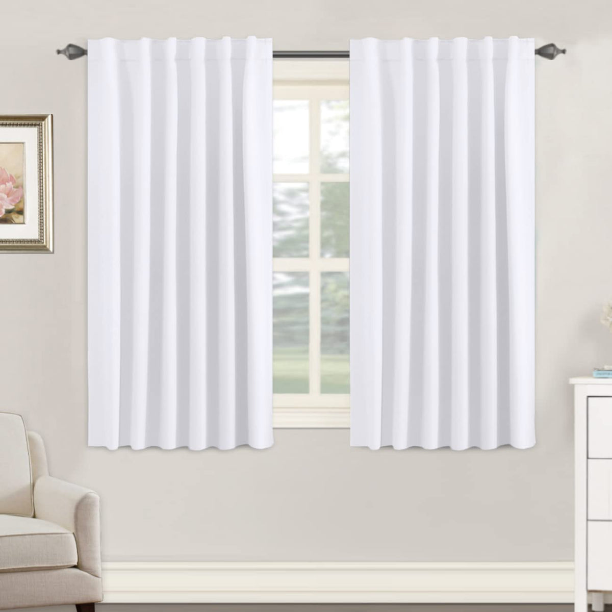 H.VERSAILTEX Blackout Curtains Thermal Insulated Window Treatment Panels Room Darkening Blackout Drapes for Living Room Back Tab/Rod Pocket Bedroom Draperies, 52 x 84 Inch, Light Sage, 2 Panels
