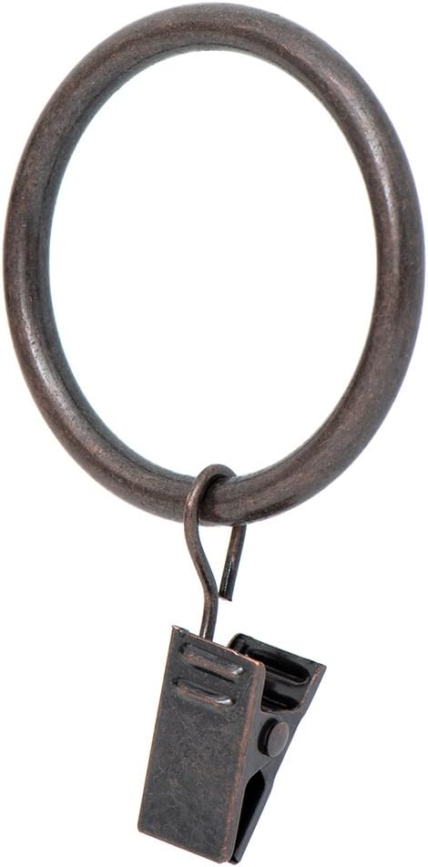Ivilon Drapery Curtain Clip Rings - Clips Ring for Curtain Panels 1.7", Set of 14 - Oil Rubbed Bronze (ORB)