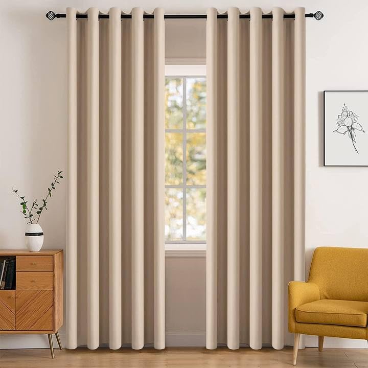 MIULEE Olive Blackout Bedroom Curtains Drapes 84 Inch Long 52"x84"