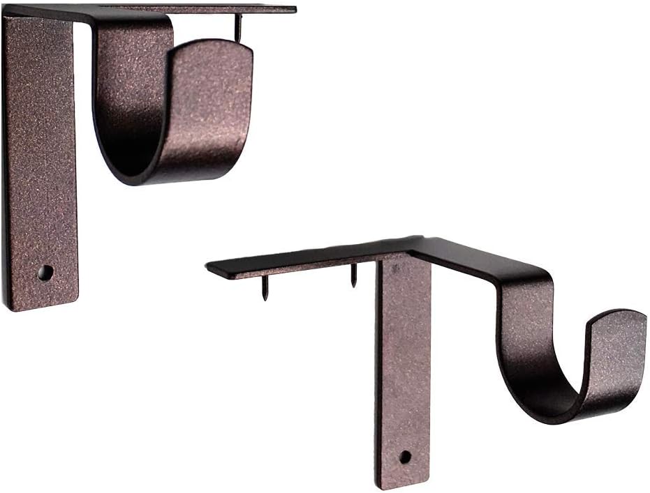 Kwik-Hang Single Curtain Rod Brackets – No Drill, No Damage – Perfect Curtains Every Time – 1” Silver
