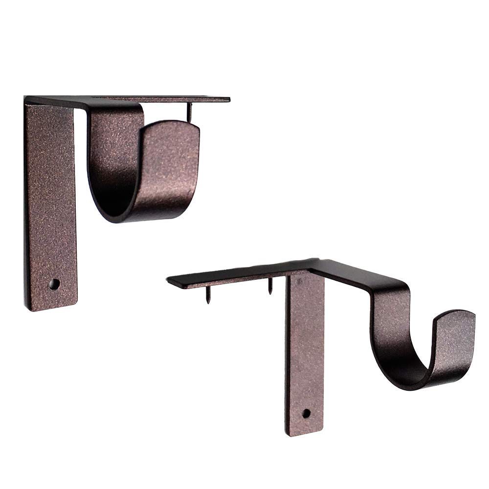 Kwik-Hang Single Curtain Rod Brackets – No Drill, No Damage – Perfect Curtains Every Time – 1” Silver