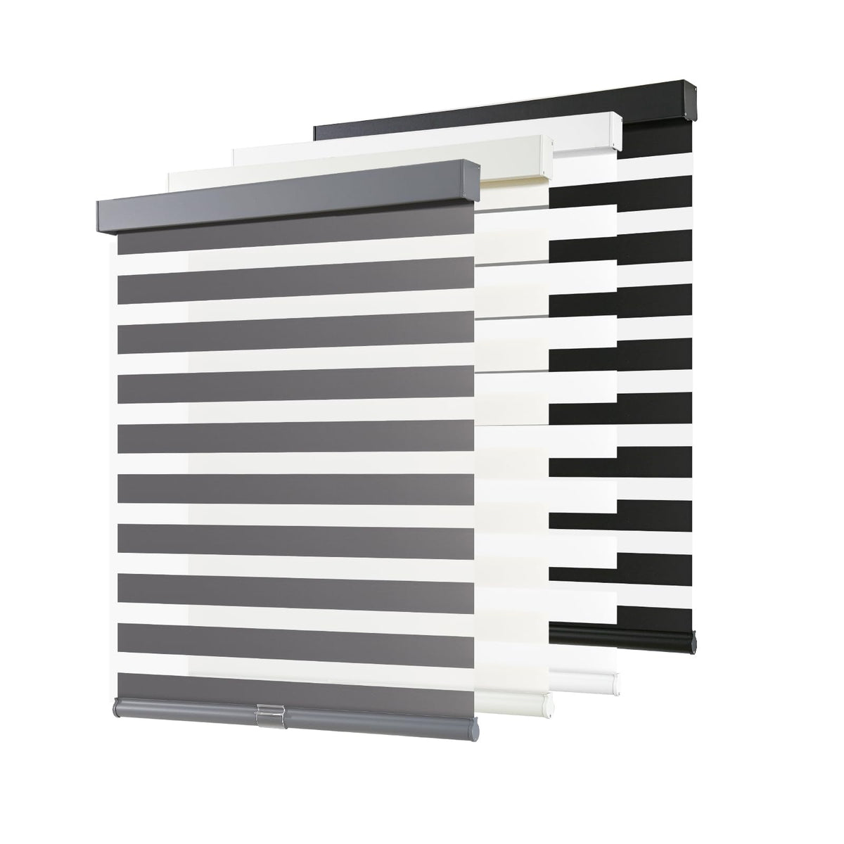AOSKY Cordless Zebra Blinds for Indoor Windows, 34" W x 72" H, White