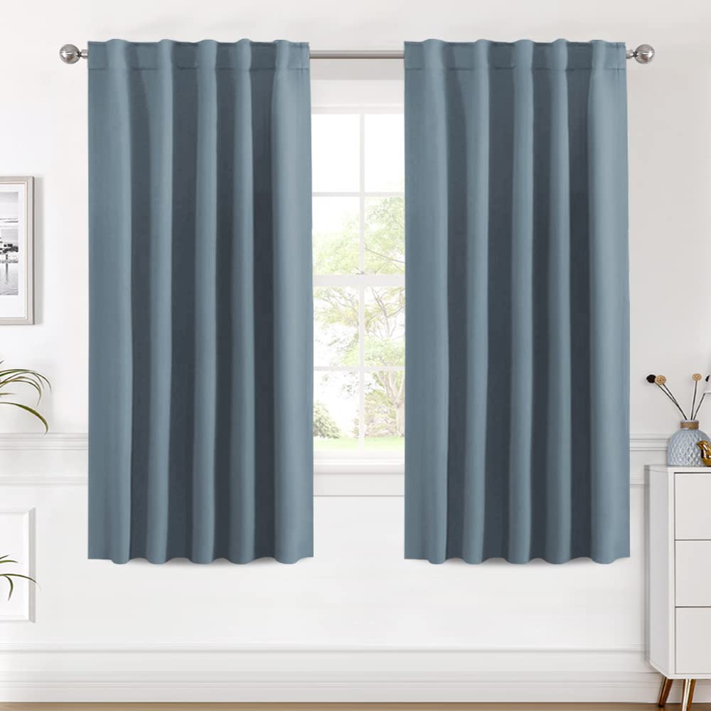 H.VERSAILTEX Blackout Curtains Thermal Insulated Window Treatment Panels Room Darkening Blackout Drapes for Living Room Back Tab/Rod Pocket Bedroom Draperies, 52 x 84 Inch, Light Sage, 2 Panels