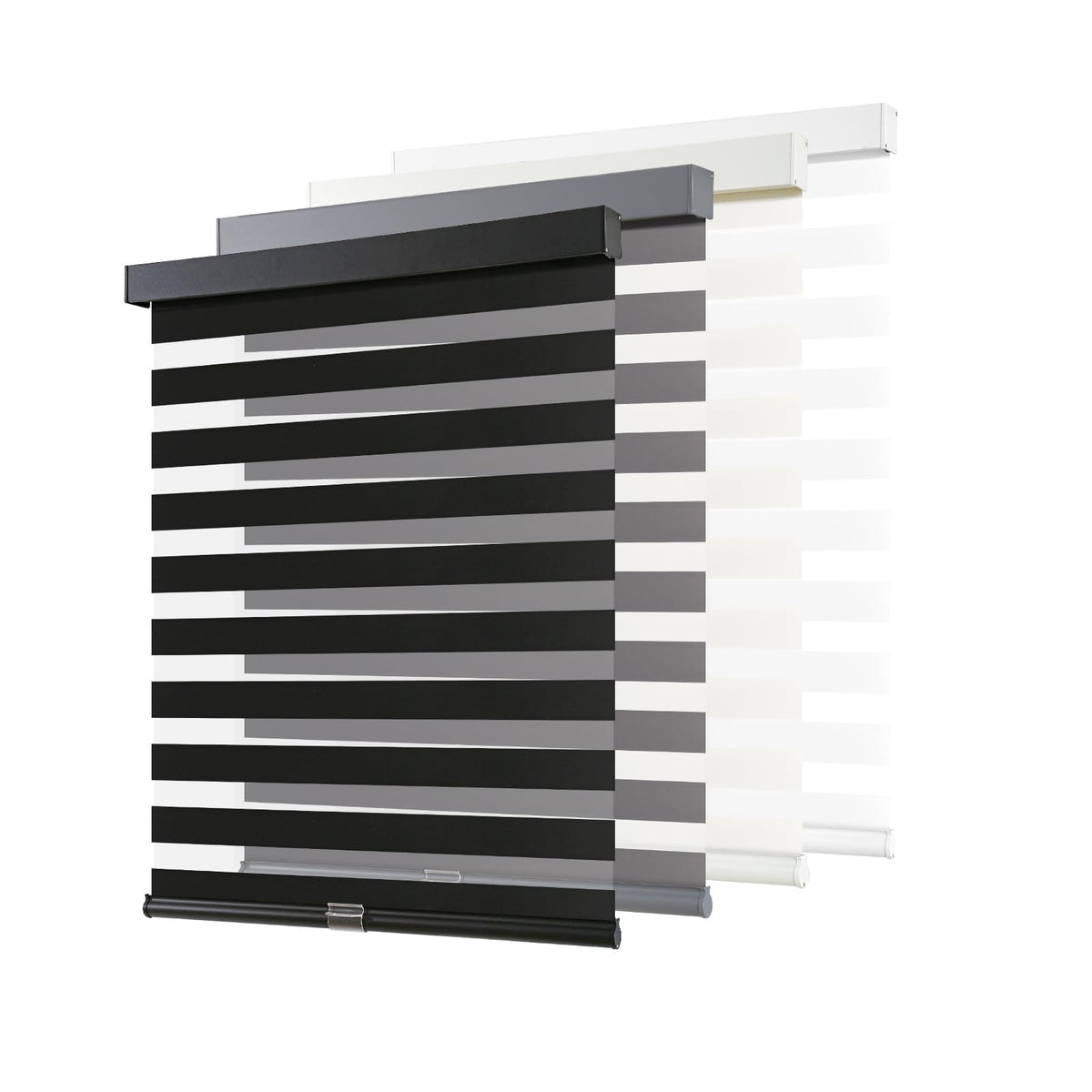 AOSKY Cordless Zebra Blinds for Indoor Windows, 34" W x 72" H, White
