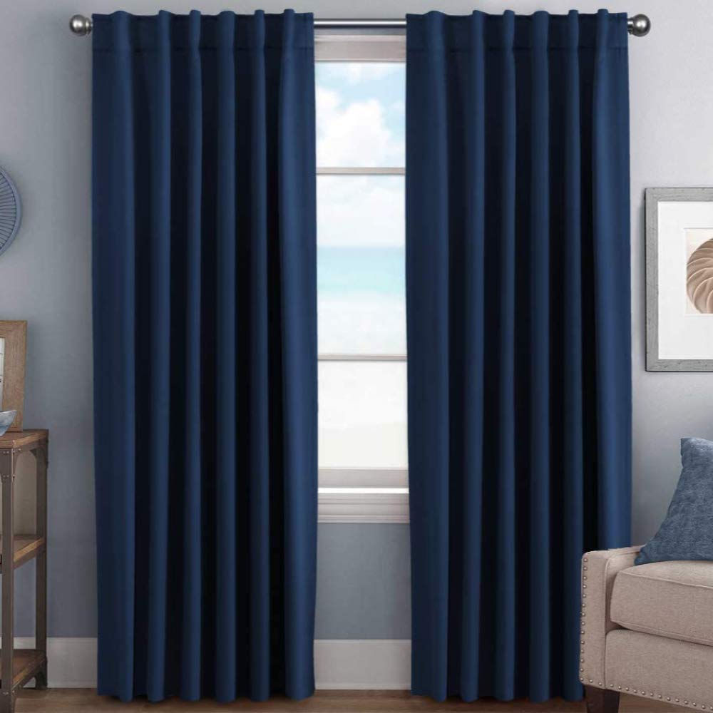 H.VERSAILTEX Blackout Curtains Thermal Insulated Window Treatment Panels Room Darkening Blackout Drapes for Living Room Back Tab/Rod Pocket Bedroom Draperies, 52 x 84 Inch, Light Sage, 2 Panels