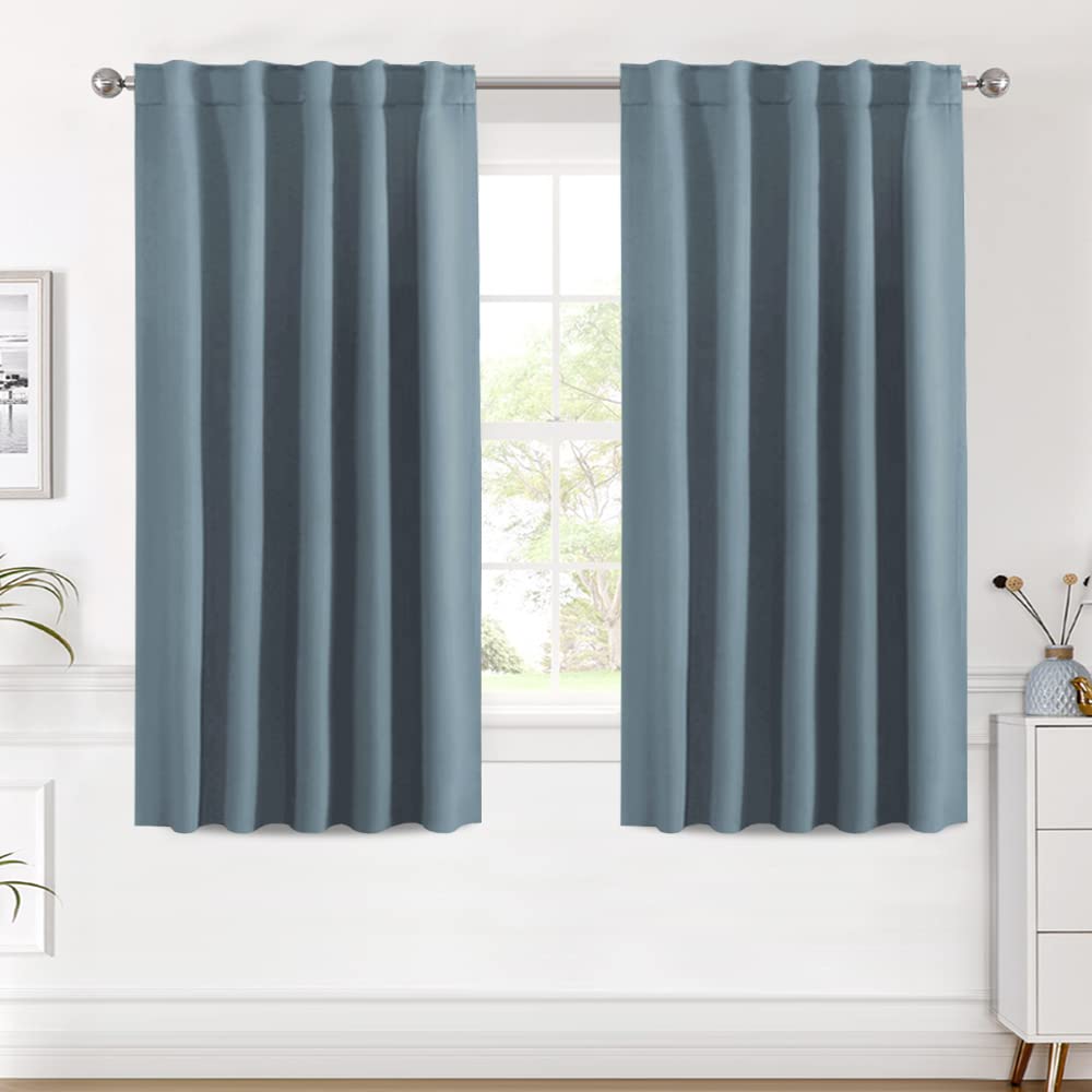 H.VERSAILTEX Blackout Curtains Thermal Insulated Window Treatment Panels Room Darkening Blackout Drapes for Living Room Back Tab/Rod Pocket Bedroom Draperies, 52 x 84 Inch, Light Sage, 2 Panels