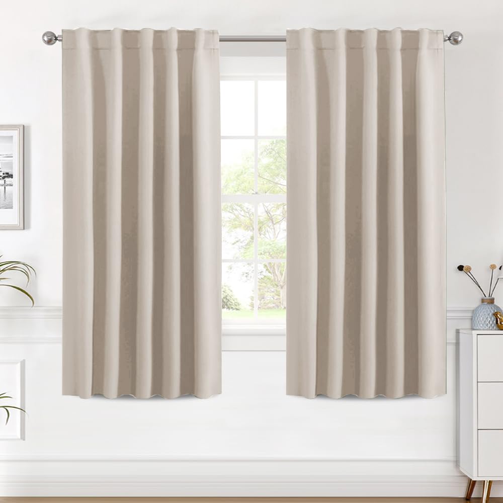 H.VERSAILTEX Blackout Curtains Thermal Insulated Window Treatment Panels Room Darkening Blackout Drapes for Living Room Back Tab/Rod Pocket Bedroom Draperies, 52 x 84 Inch, Light Sage, 2 Panels