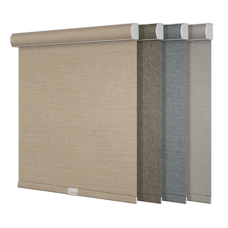 Boolegon Blackout Roller Shades for Windows, Light Beige, Custom Size
