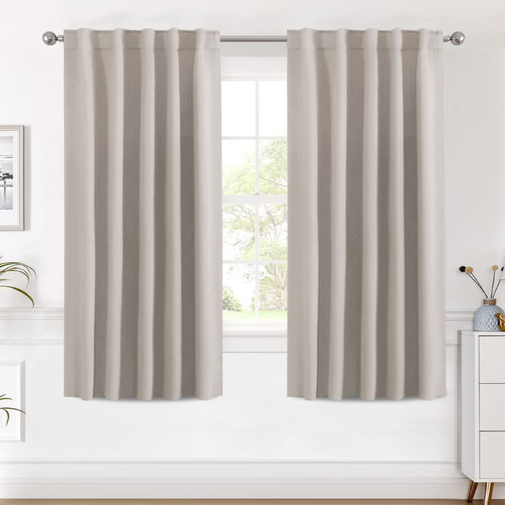 H.VERSAILTEX Blackout Curtains Thermal Insulated Window Treatment Panels Room Darkening Blackout Drapes for Living Room Back Tab/Rod Pocket Bedroom Draperies, 52 x 84 Inch, Light Sage, 2 Panels
