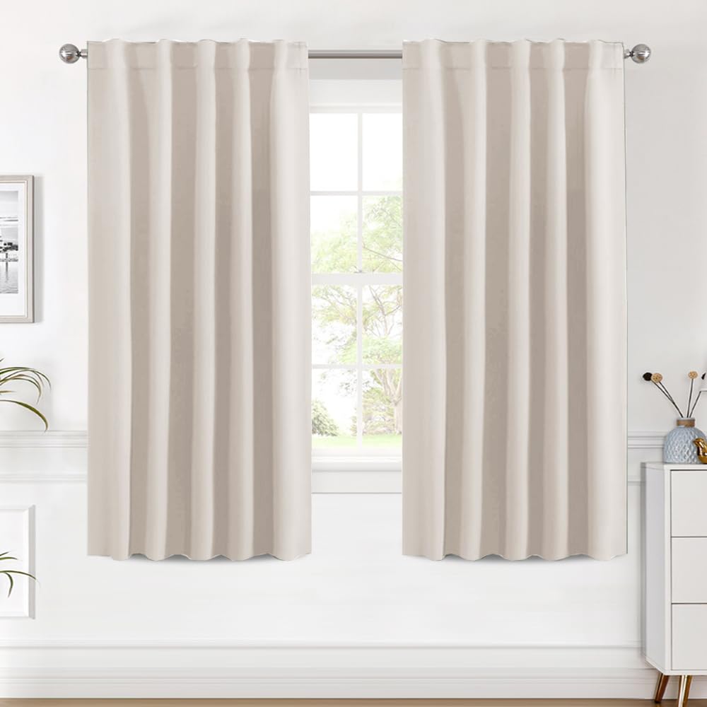 H.VERSAILTEX Blackout Curtains Thermal Insulated Window Treatment Panels Room Darkening Blackout Drapes for Living Room Back Tab/Rod Pocket Bedroom Draperies, 52 x 84 Inch, Light Sage, 2 Panels