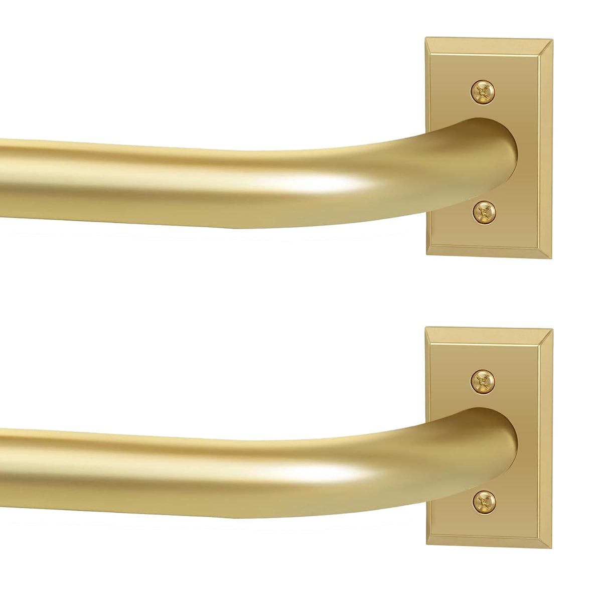 ZYRW Gold Curtain Rod, Room Darkening Rods for Windows 28 to 48 Inches(2.3-4Ft), Wrap Around Curtain Rods, Heavy Duty Blackout Drapery, Modern Decorative Window Treatment Rod, Gold