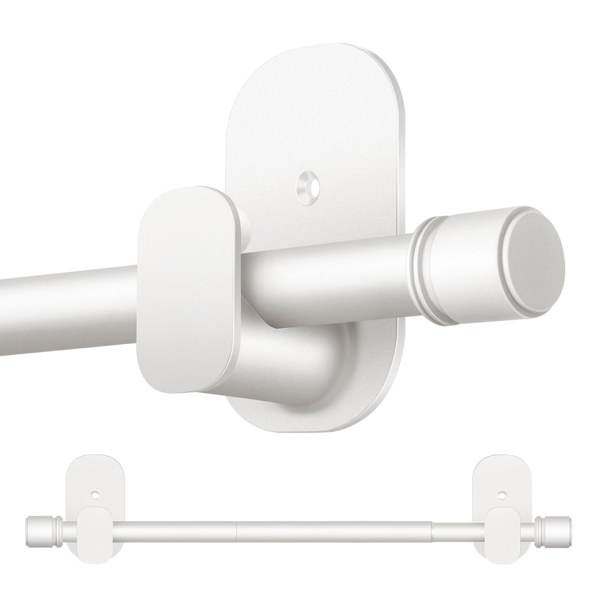 HOTOZON Curtain Rods No Drilling 32 to 86 Inch, 5/8" Diameter, Black