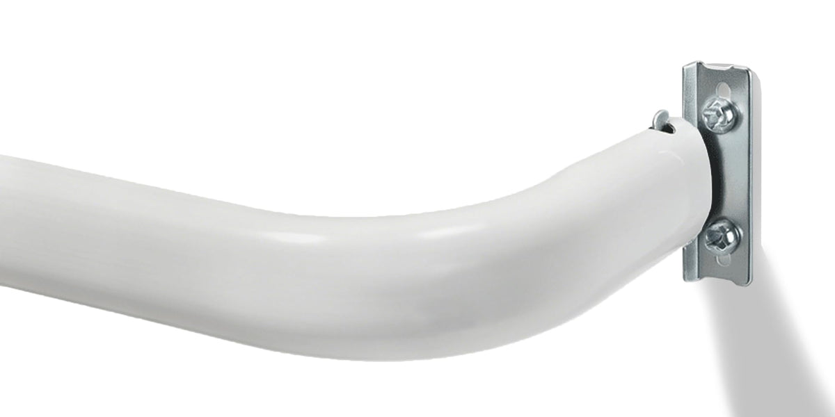 Yafa Home Fashion Heavy Duty Single Standard Adjustable Curtain Rod Hardware Included, Projection distance from the wall 2.5 inches(White, 26"-48")