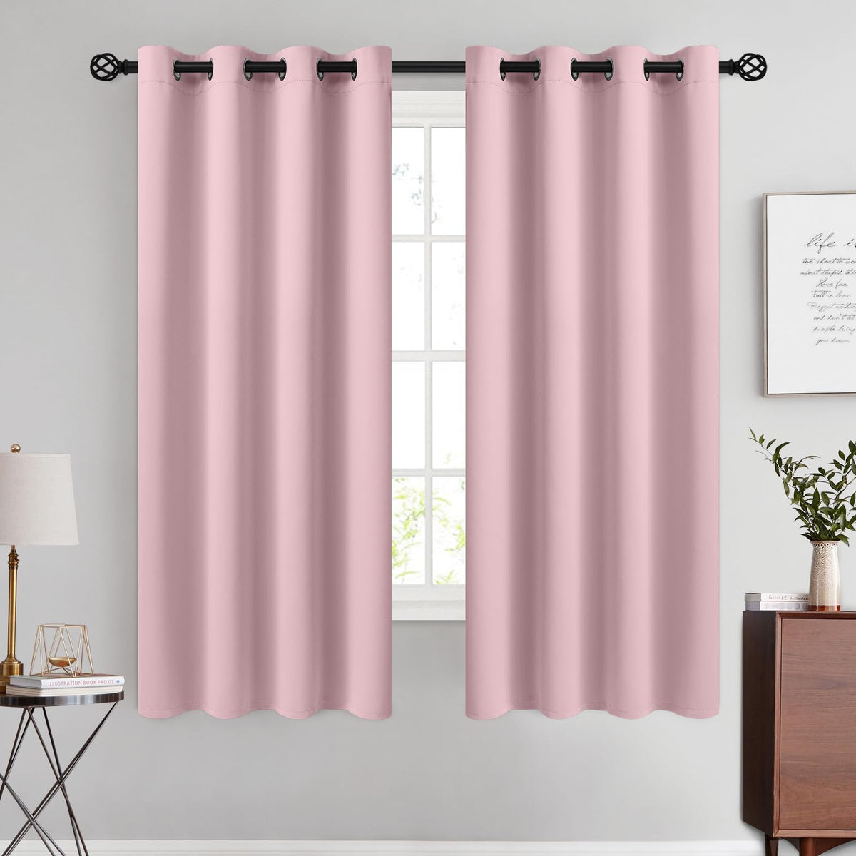COSVIYA Grommet Blackout Room Darkening Navy Blue Curtains 84 inch Length