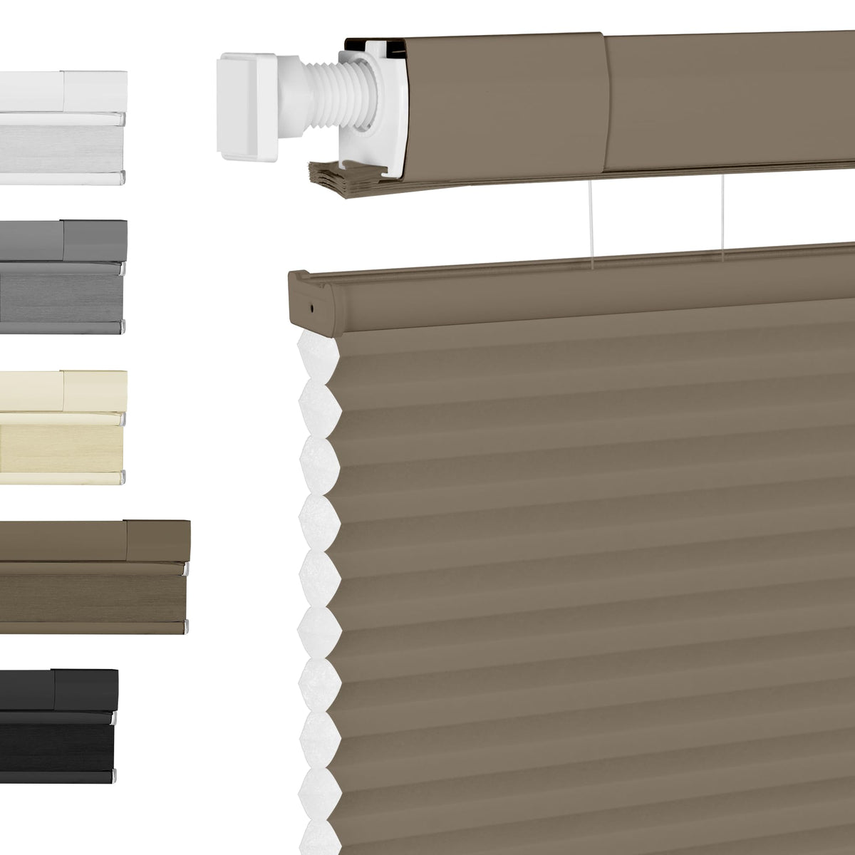 BERISSA Top Down Bottom Up Cordless Cellular Shades,Custom Size White Blackout