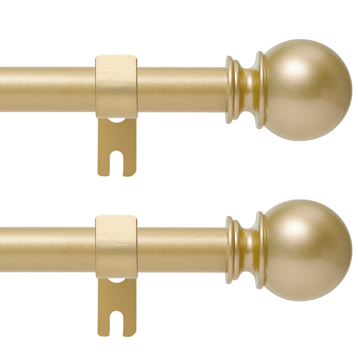 Gold Curtain Rod for Windows 28 to 48 Inch, 5/8 Inch Diameter Heavy Duty Splicing Adjustable Curtain Rods With Brackets, Easy to Install, Suitable for Bedroom, Patio and Outdoor