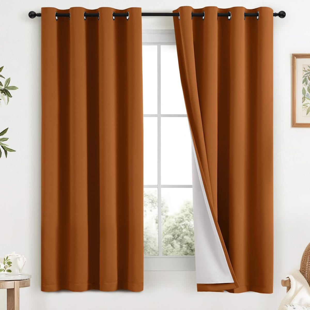 COSVIYA Grommet Blackout Room Darkening Navy Blue Curtains 84 inch Length