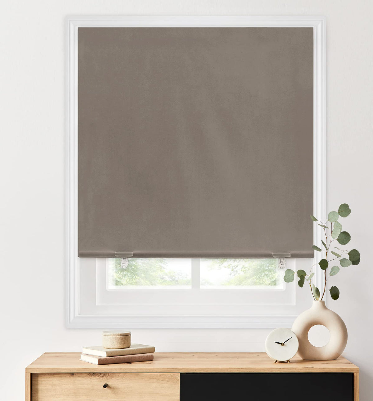 LazBlinds 100% Blackout Roller Shades, 36"x72", Black