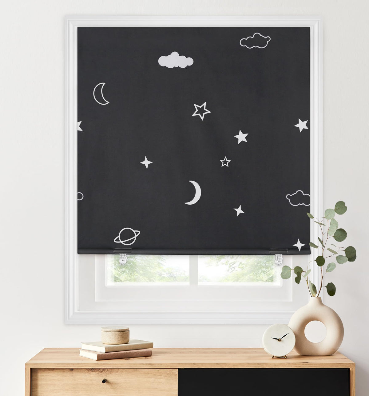 LazBlinds 100% Blackout Roller Shades, 36"x72", Black