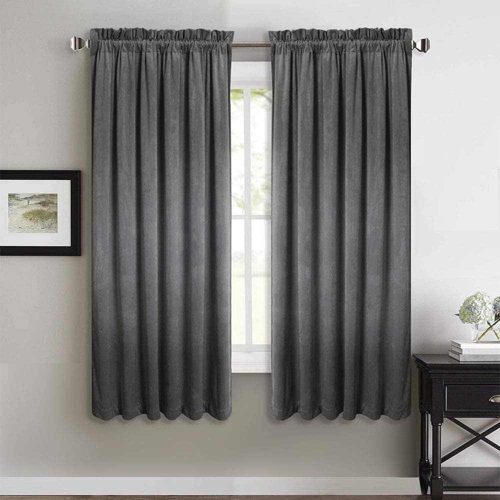 StangH Theater Red Velvet Curtains for Living Room Christmas Decor 2 Panels