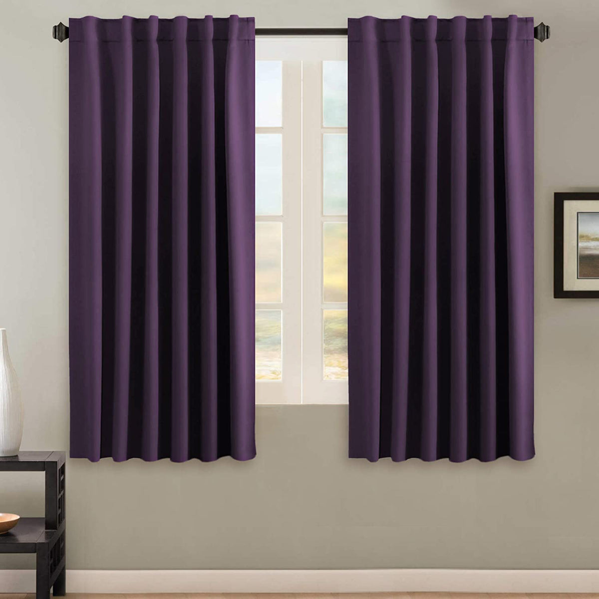 H.VERSAILTEX Blackout Curtains Thermal Insulated Window Treatment Panels Room Darkening Blackout Drapes for Living Room Back Tab/Rod Pocket Bedroom Draperies, 52 x 84 Inch, Light Sage, 2 Panels
