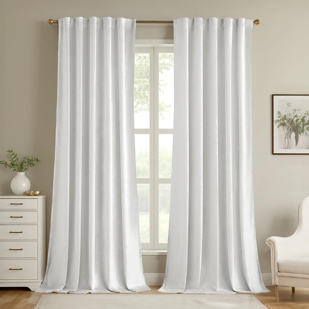 MIULEE Gold Velvet Curtains 52x84 inches Luxury Blackout Curtains