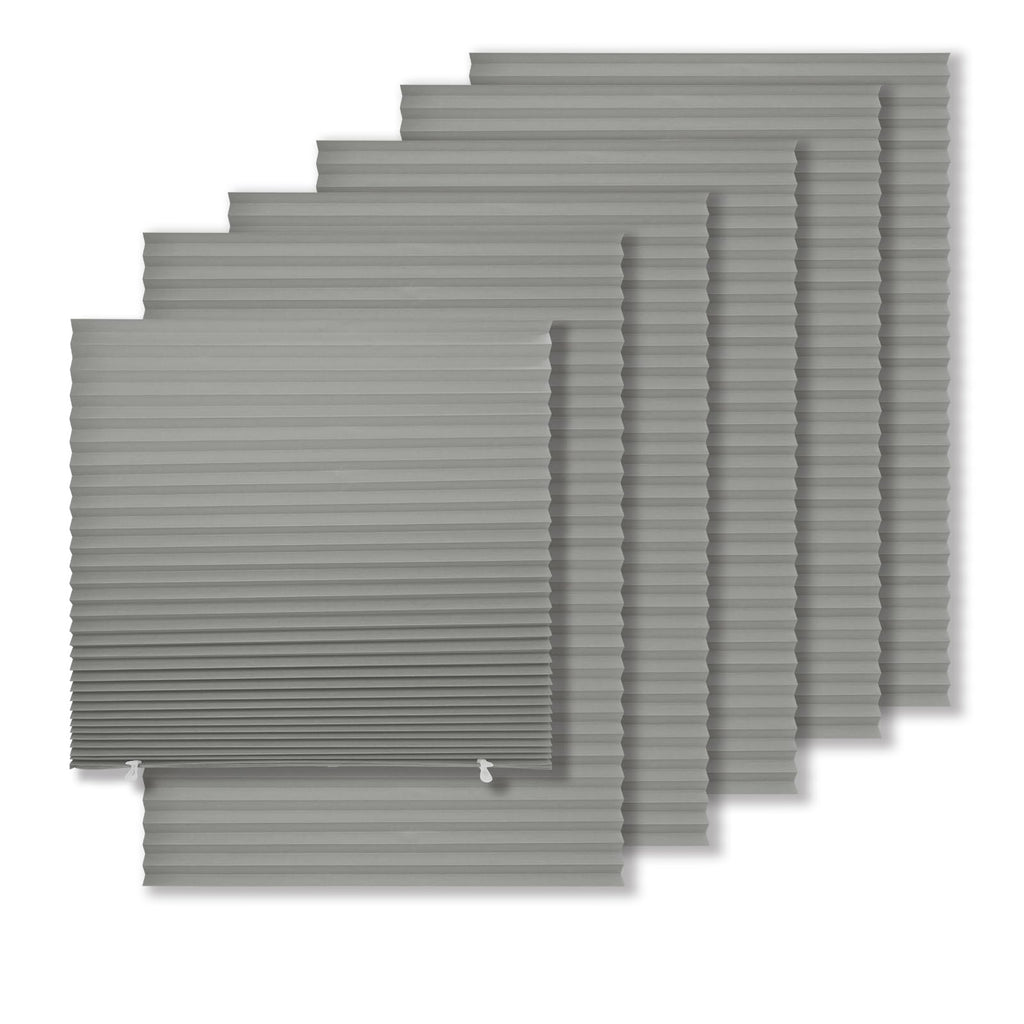 MYshade 6 Pack Temporary Blackout Paper Shades for Windows,Paper Pleated Blinds with Adhesive,No Tools No Drilling Free Cut Size Temporary Room Darkening Shades(Black, 36" W x 72" H)