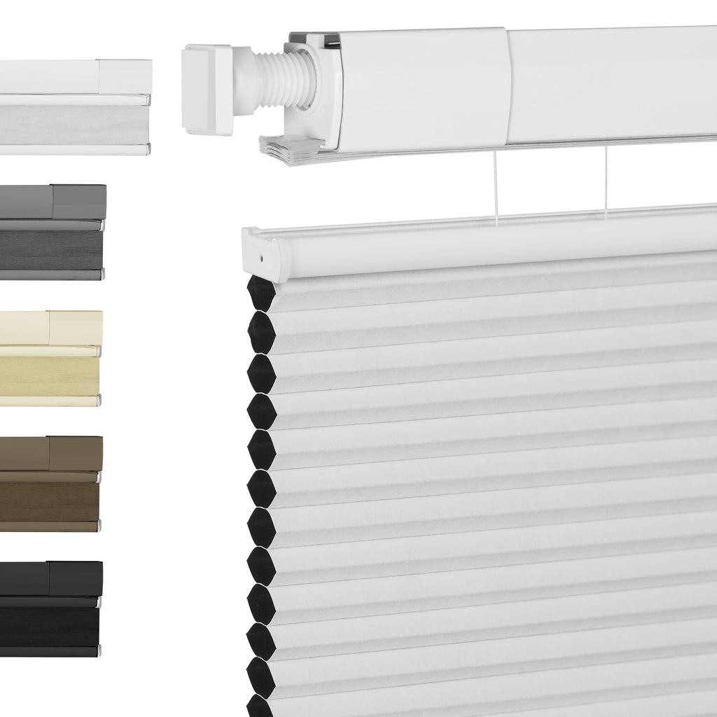 BERISSA Top Down Bottom Up Cordless Cellular Shades,Custom Size White Blackout