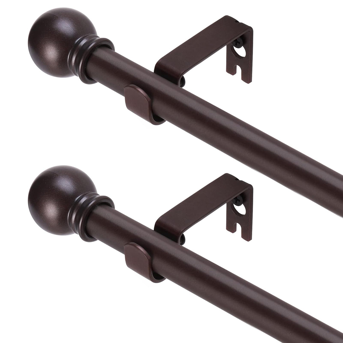 GXOACKJ Curtain Rods for windows 32-48 inch, 5/8 inch Decorative Curtain Rod Set, Matte Black Splicing Heavy Duty Metal Curtain Rod with Brackets
