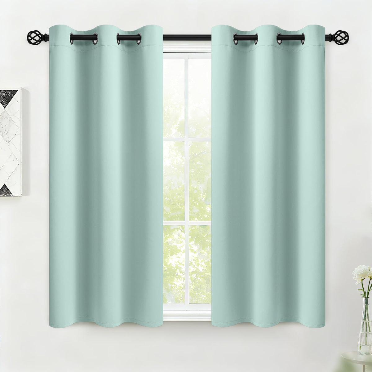 COSVIYA Grommet Blackout Room Darkening Navy Blue Curtains 84 inch Length