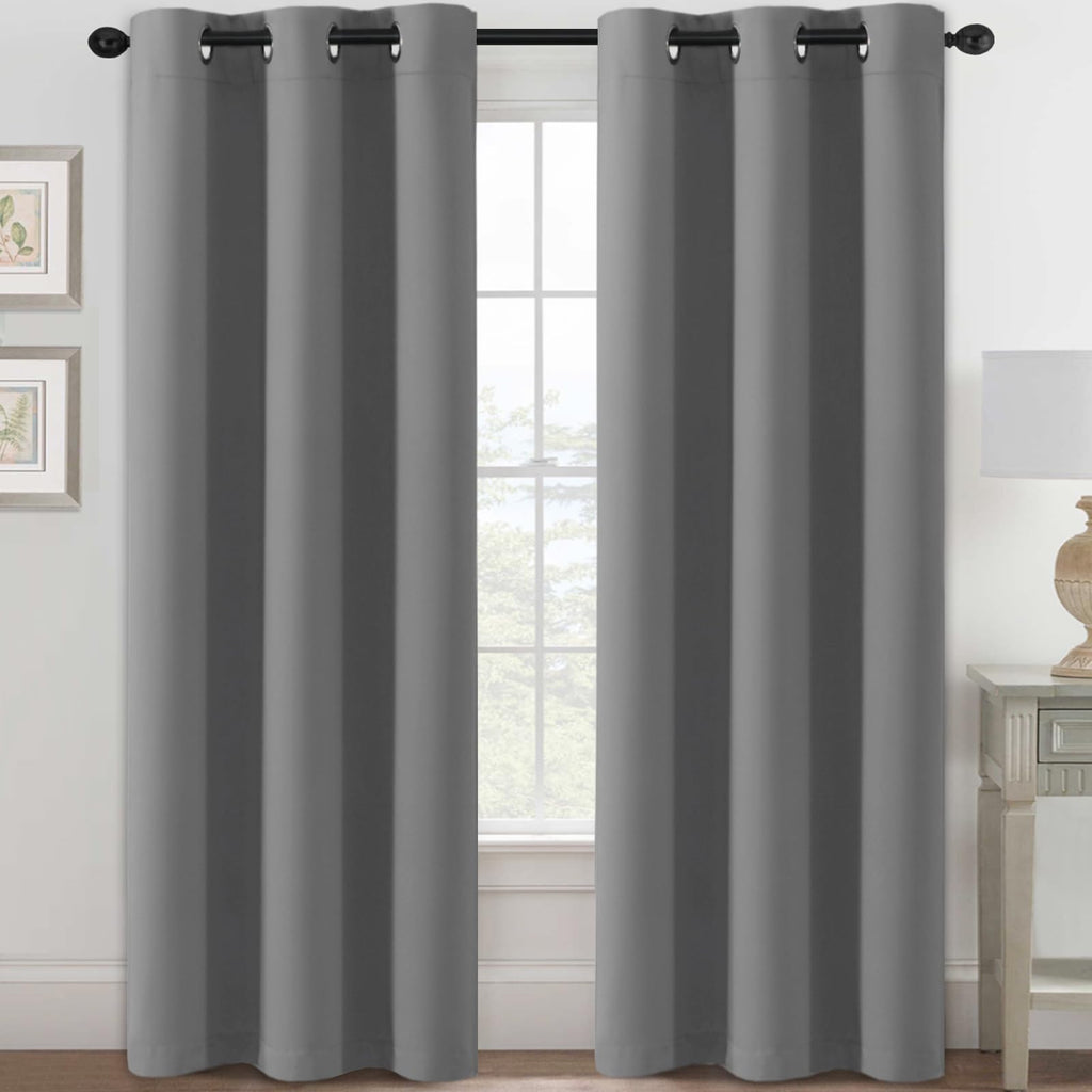 H.VERSAILTEX Blackout Curtains for Bedroom Thermal Insulated Room Darkening Living Room Curtains 63 Inch Long Grommet Privacy Protection Window Curtain Panels/Drapes for Nursery,2 Panels,Ivory/Cream